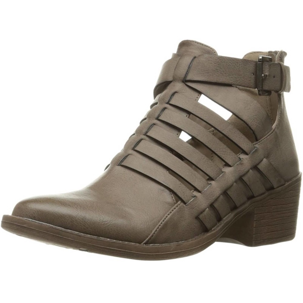 Volatile - Mckenna Western Cut Out Buckle Booties in Taupe sz 7
